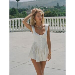 Vanessa Mooney Elizabeth Romper Dress, White Silk